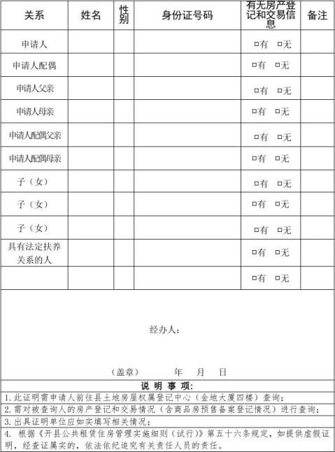 公租房申请书改