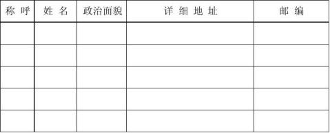入党时填写的家庭主要成员及主要社会关系模板
