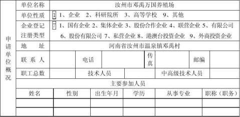 河南省科技攻关计划项目申请书