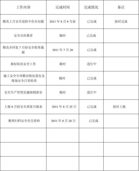 月度安全工作计划（八篇） 范文118