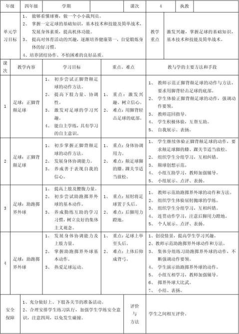 体育单元教学计划 体育单元教学计划精选八篇 范文118