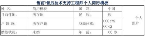 售前售后技术支持工程师个人简历模板