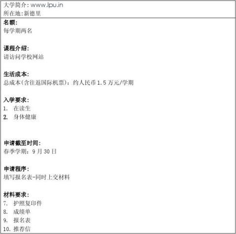 20xx春季学院交换生项目简介