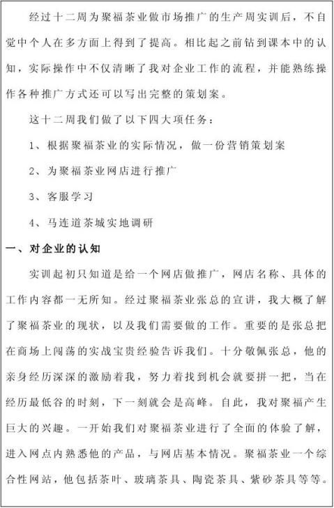 网店运营企业实习报告感想总结3000字网店推广网络策划案在学校实训