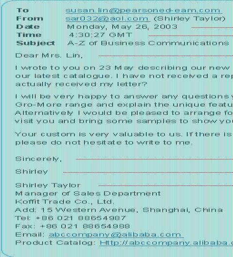 英文e-mail的书写格式 - 范文118