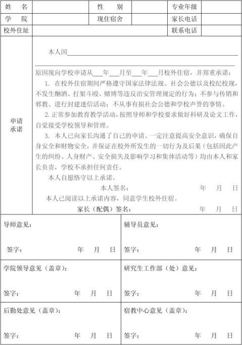 【高中生校外住宿申請書】高中生校外住宿申請書精選八篇_範文118