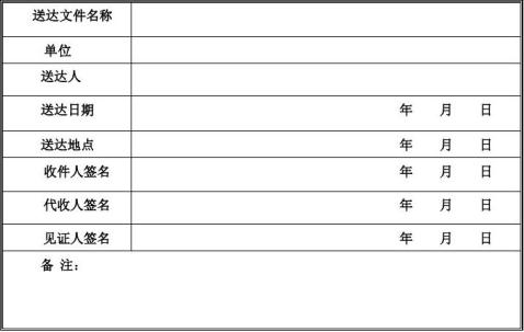 文件送達回執單