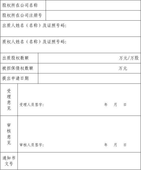 【股權出質變更登記申請書】股權出質變更登記申請書精選八篇_範文118