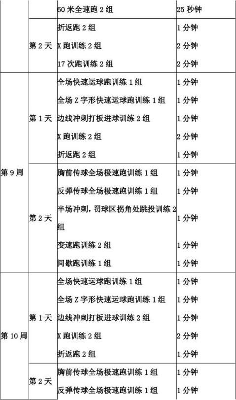 篇一一個月體能訓練計劃