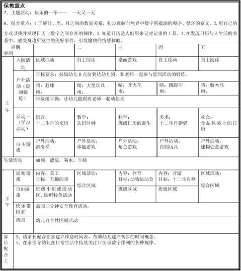 【幼兒園大班一週活動計劃表】幼兒園大班一週活動計劃表精選八篇